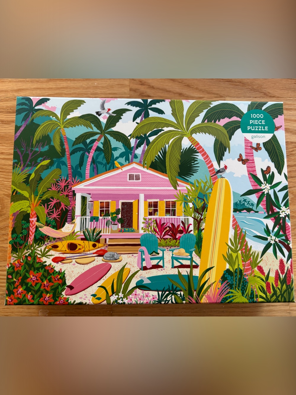 Surfside Bungalow Pink Beach House 1000-Piece Puzzle